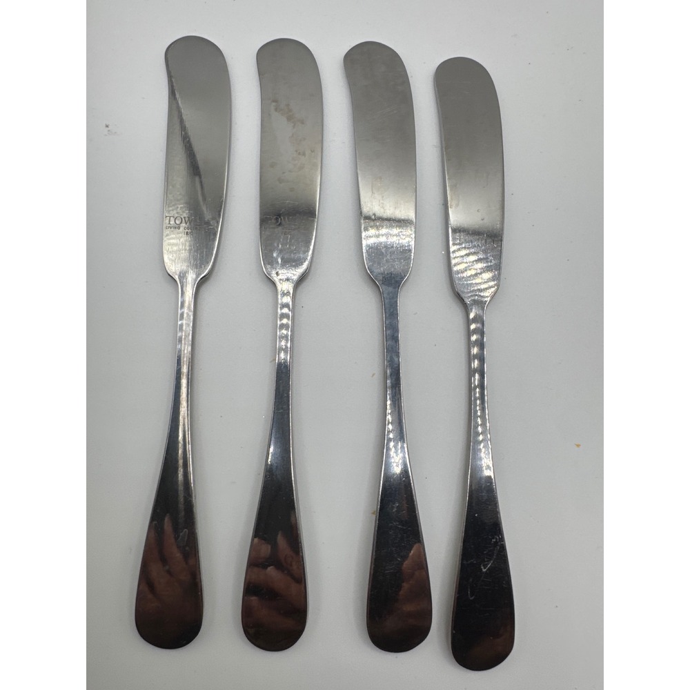 Towle Living Collection 18/0 Stainless Steel Butter Spreaders Set of 4 Silver